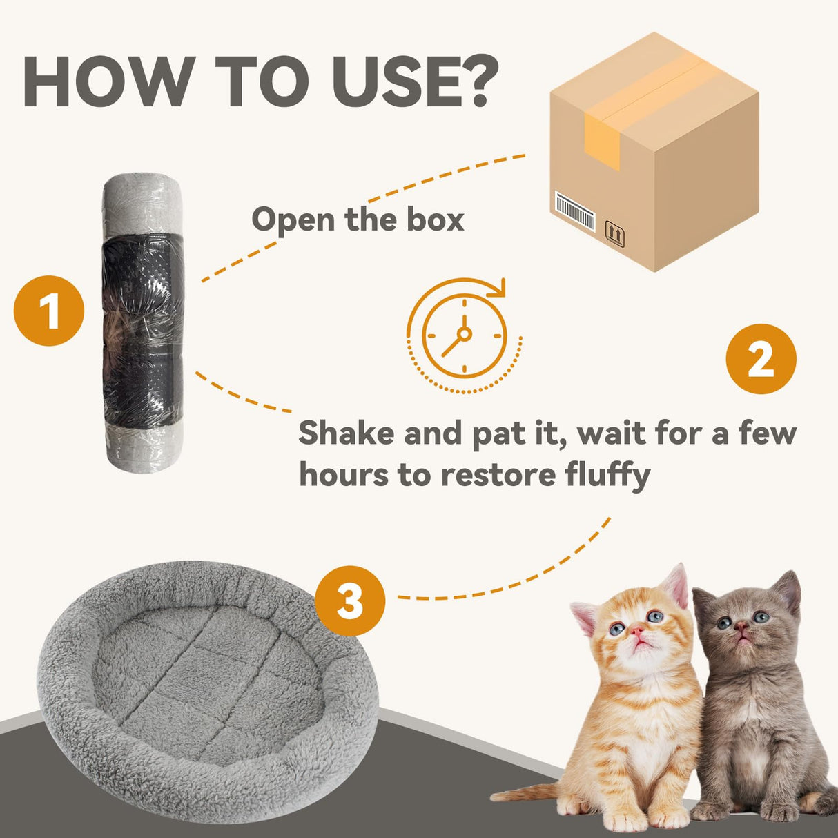 PETLESO Small Cat Bed Mat with Surrounding Pillow, 11.81" Round Soft Cushion for Cats Puppy Rabbits Curling Sleep, Indoor Furniture/Carrier/Crate Pet Self Warming Anti Skid Pad, Washable, Small