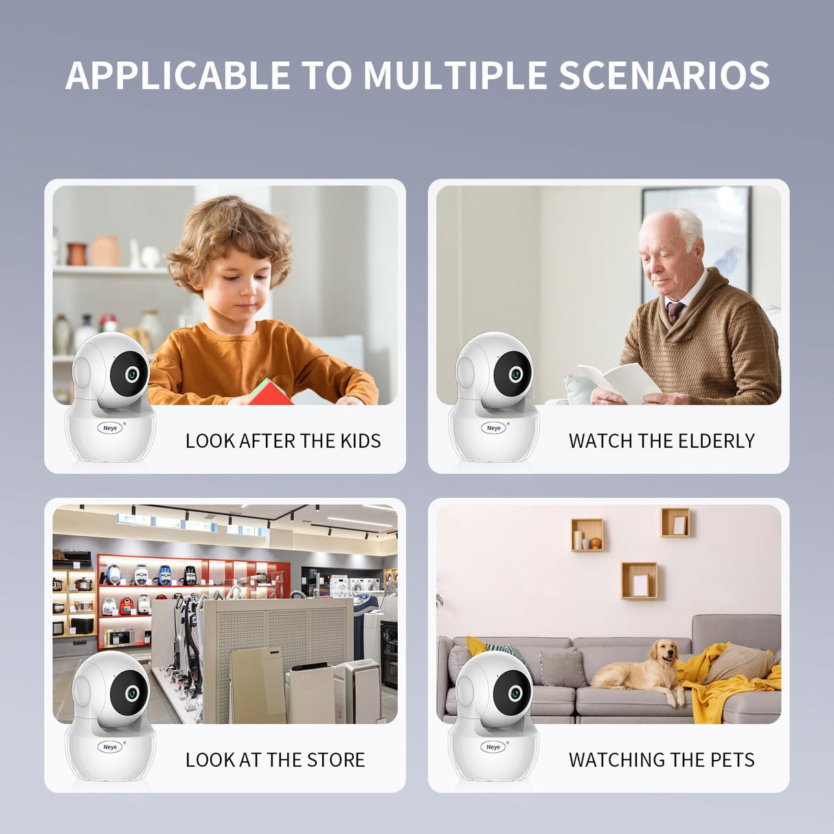 WiFi Security Home Camera,Baby Monitor Wireless IP Camera with Night Vision Two Way Audio Cloud Storage, Supports 5G WiFi,up to 128GB(White) Indoor Camera