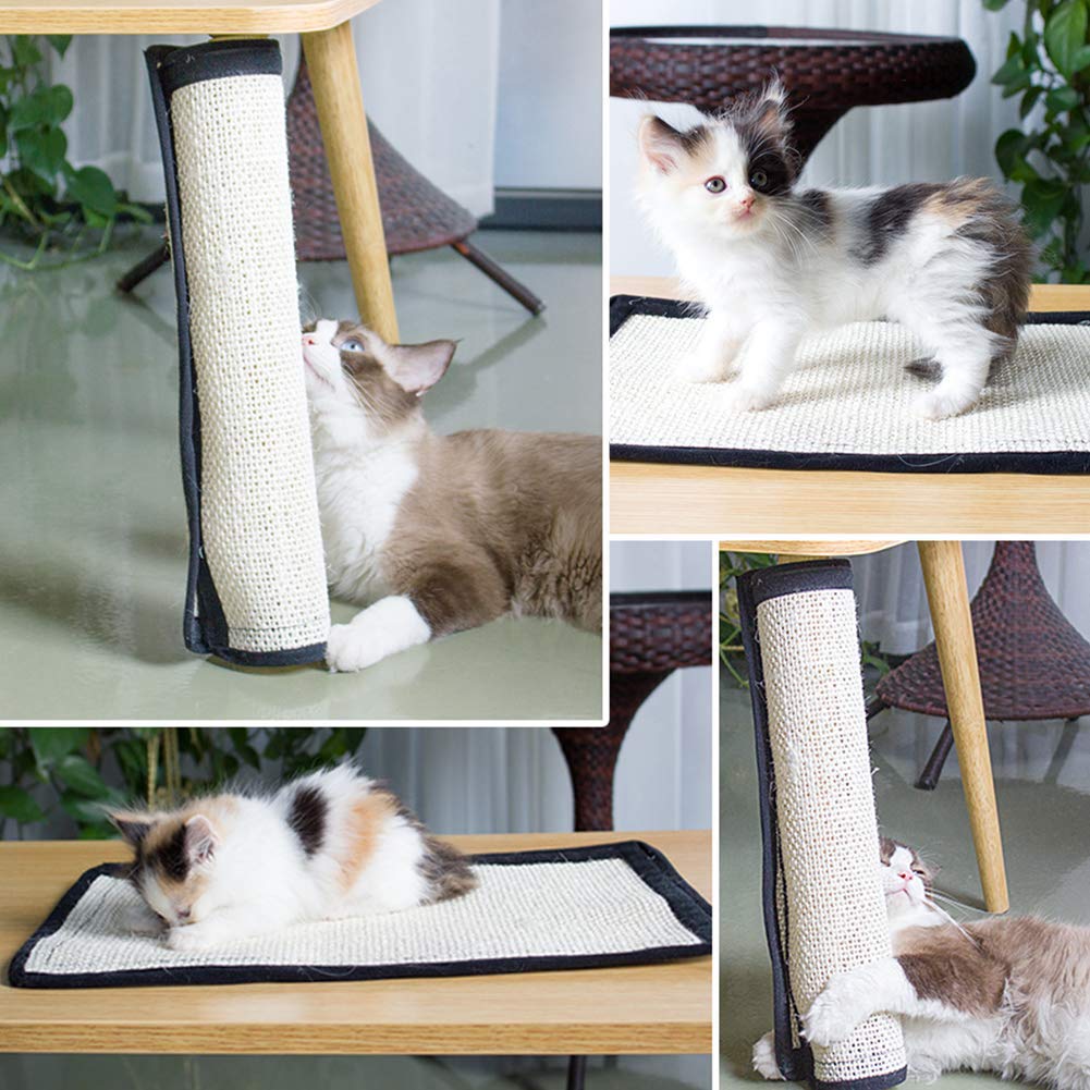 HAOZAIKEJI Cat Scratcher Mat Sofa Protector Natural Sisal Cat Scratching Mat Cat Scratch Couch Cover Heavy Duty Couch Guard Easy Installation Scratch Pad for Grinding Claws Protecting Furniture