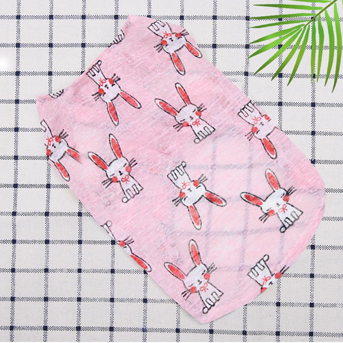 Vavious Girl Dog Clothes Breathable Lightweight Dog Shirts Cartoon Pink Rabbits Pattern Pet Vest Puppy Sleeveless Soft Tank Top Sweet Summer Cat Outfit X-Large