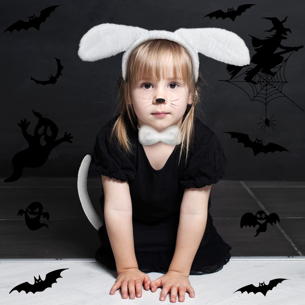 3 Sets Halloween Puppy Dog Costume - Dog Headband Ears, Tail & Bow Tie Accessories for Adults