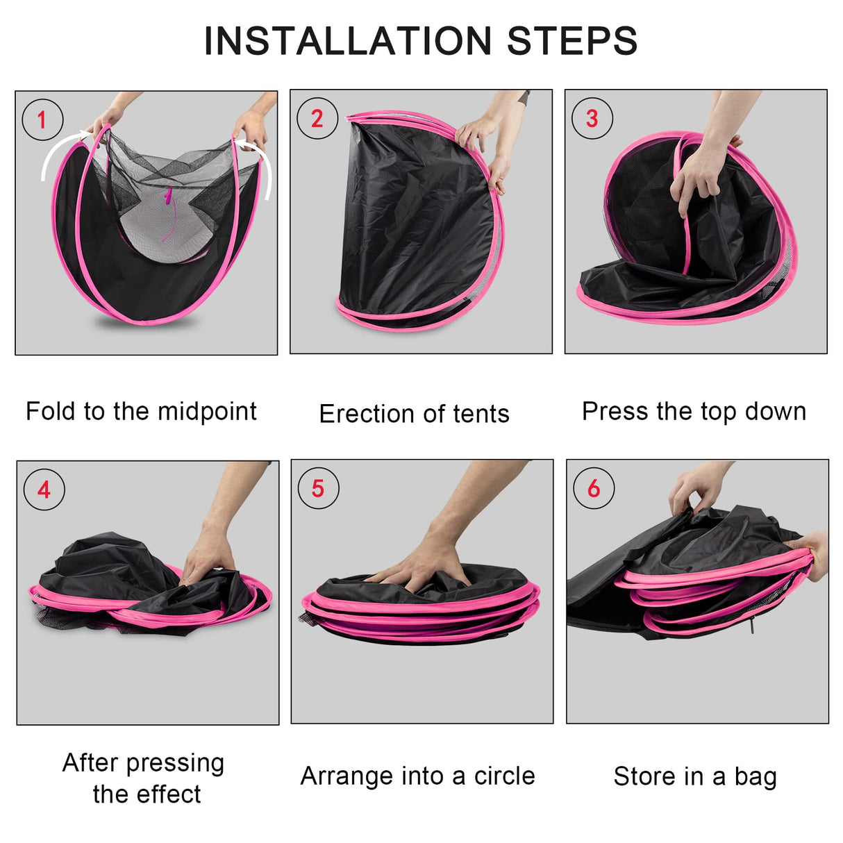 Realife Portable, Foldable Outdoor Cat Tent for Dogs and Small Animals, Rose Red