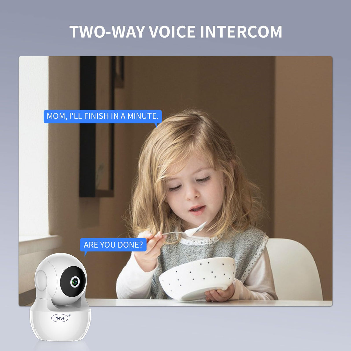 WiFi Security Home Camera,Baby Monitor Wireless IP Camera with Night Vision Two Way Audio Cloud Storage, Supports 5G WiFi,up to 128GB(White) Indoor Camera