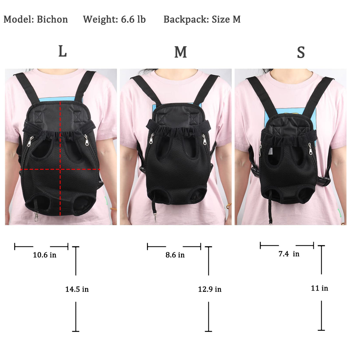 Adjustable Pet Carrier Backpack - Dog, Puppy & Cat Carrier for Travel, Hiking & Car - Front Carrier & Backpack in One