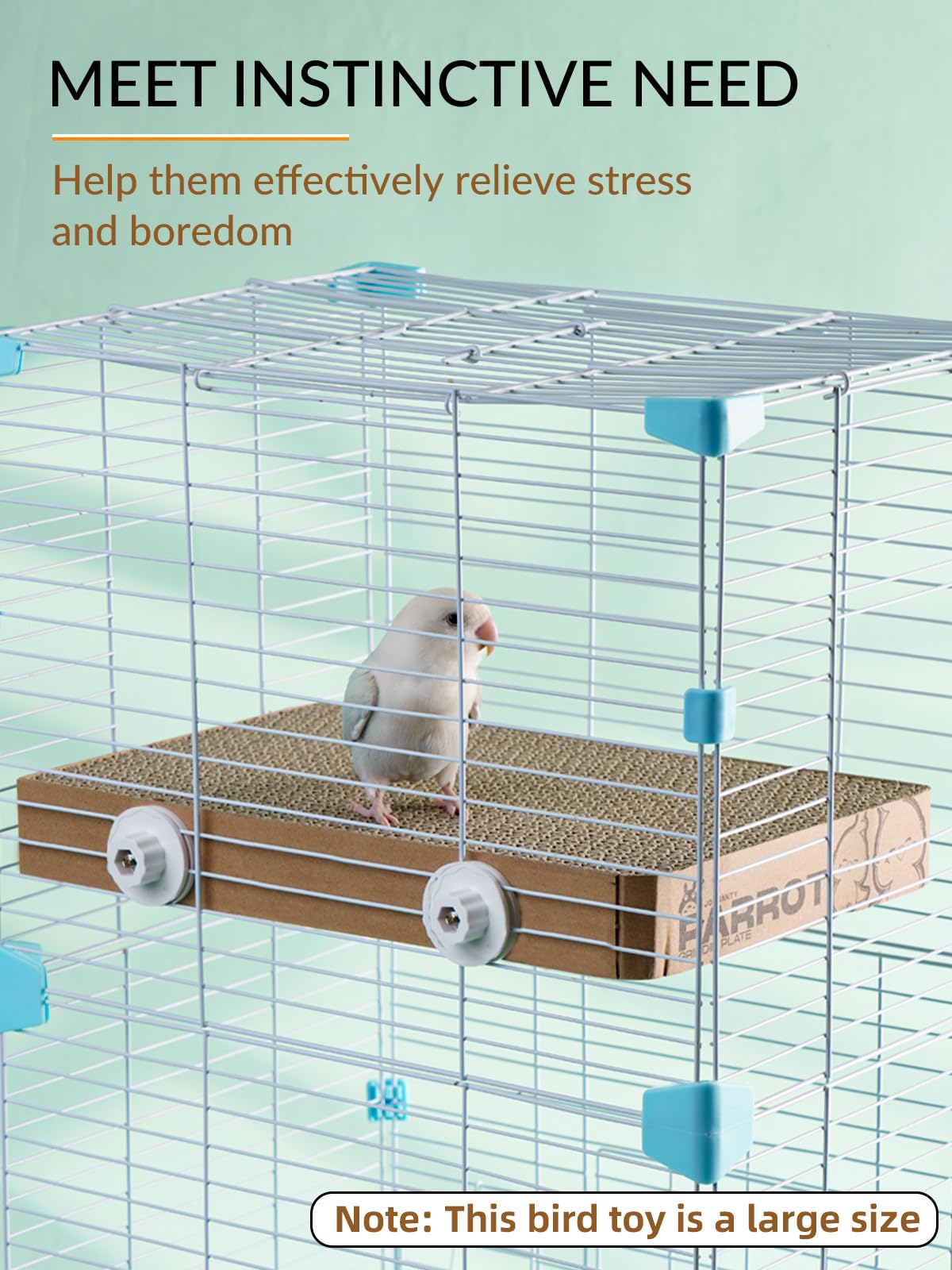 12.3 Inch Paper Bird Toys, Bird Platform, Parrot Toy, Help Birds Clean Beak, Release Stress, Reduce Boredom - Suitable for Budgie, Cockatiel, Lovebird, and Other Small to Medium-Sized Pet Birds