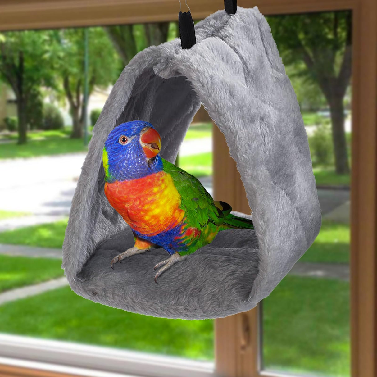 Haosie Warm Bird Nest House, Bird Bed for Cage Accessories, Parakeet Toys Hammock, Plush Parrot Hanging Hut Tent for Conure Cockatiel Lovebird Cockatoo