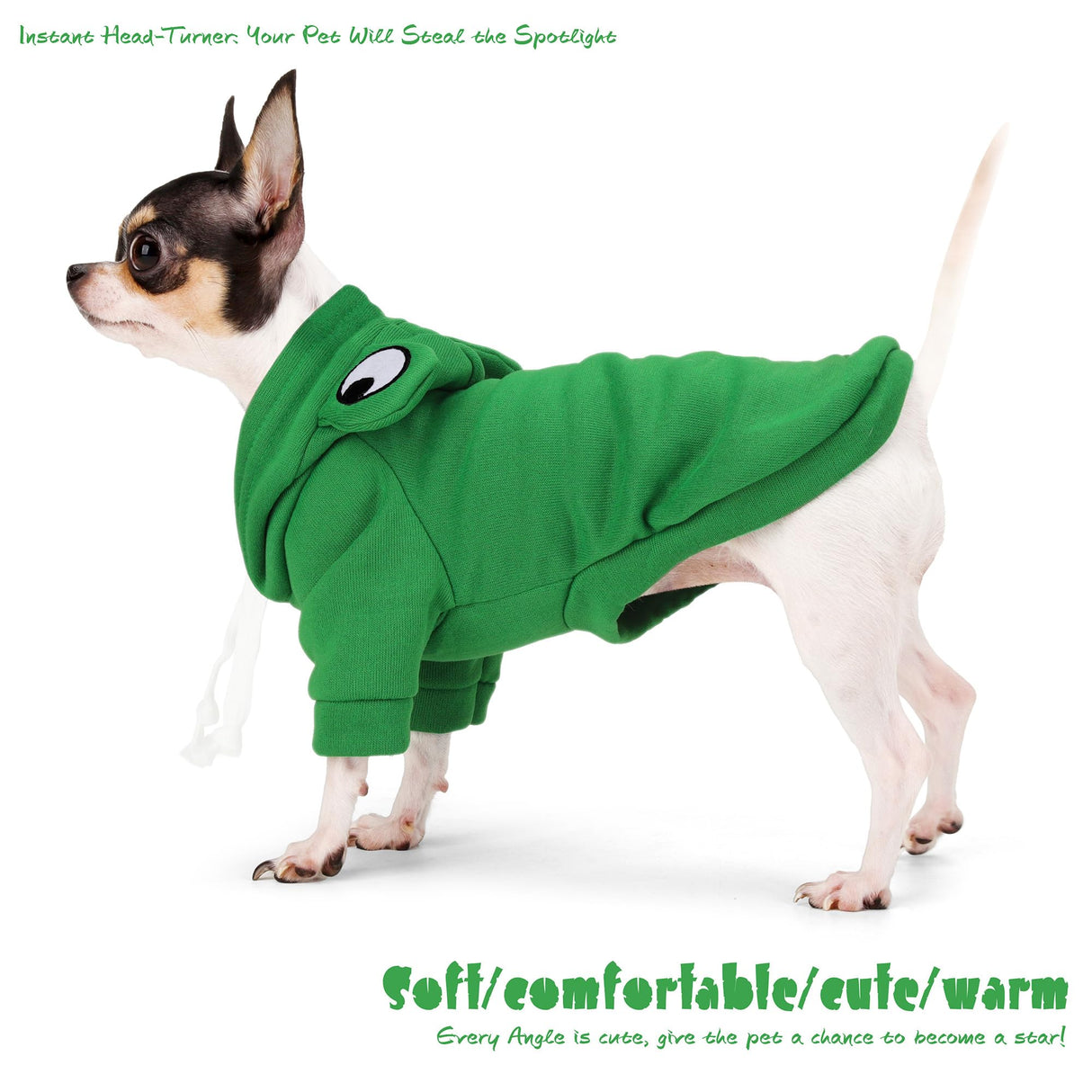 Adorable Frog Dog Hoodie with Cute Frog Eyes,Warm and Cozy Cotton Blend Sweatshirt for Small,Medium Dogs Perfect for Fall,Dog Costumes,and Cosplay Parties,Pet Outfit for All Occasions.Green XXL