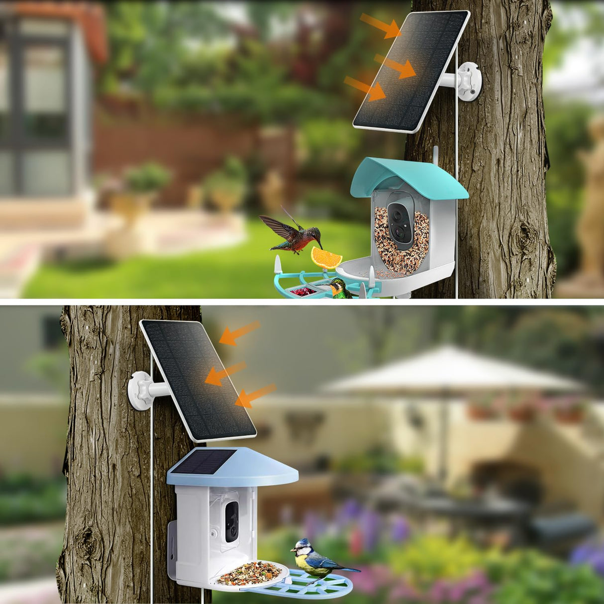 Solar Panel for Bird Feeder Camera, 3W Continuously Power Supply for Your Bird Feeder Camera, Type-C Plug