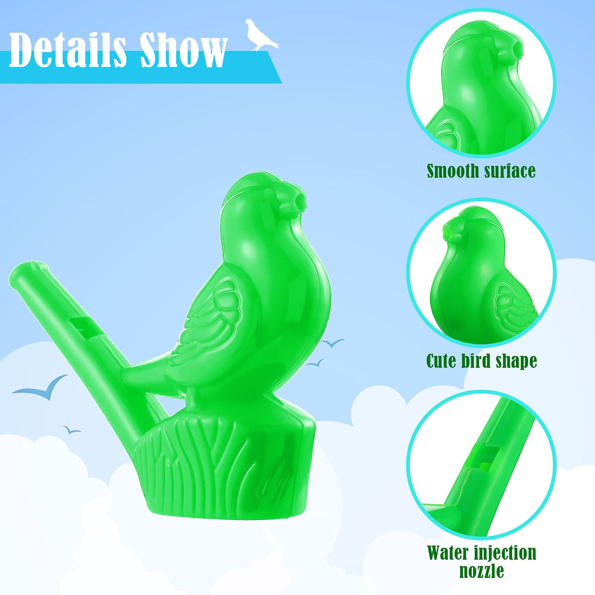 Sumind 16 Pcs Bird Water Whistles Party Whistles Bird Call Toys Novelty Water Warblers Musical Instrument Toy for Boys Girls Bath Party Games Gifts