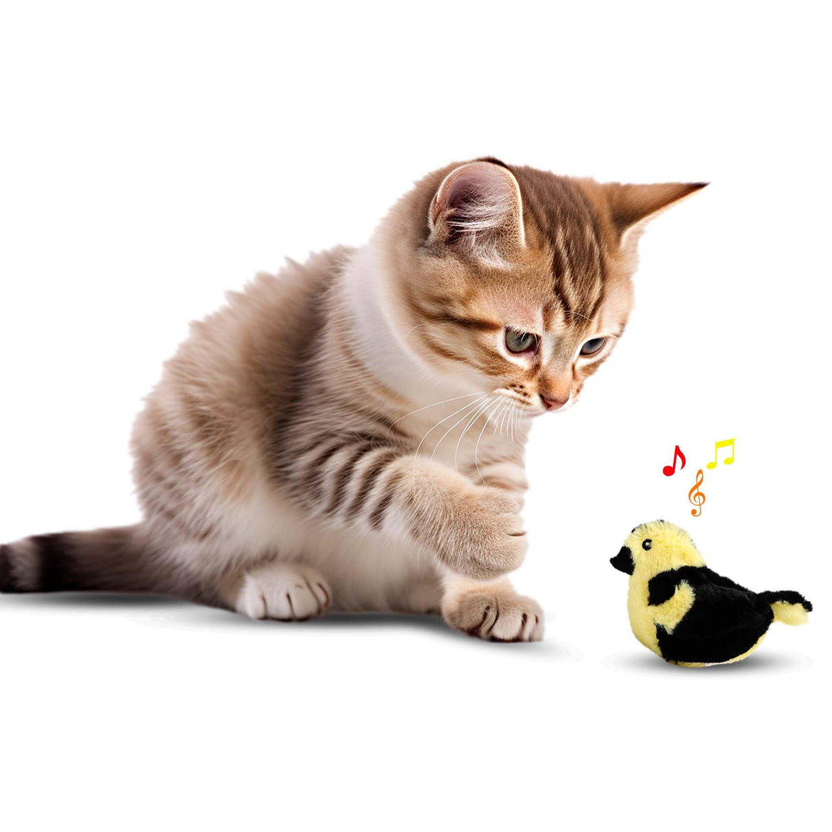 SPOT Song Birds Cat Toy- Touch Activated Singing Catnip Toy Mimics Real Bird Songs, Battery Operated Toy Satisfies Cat's Natural Urge to Hunt - One 5" Song Bird, Assorted Colors