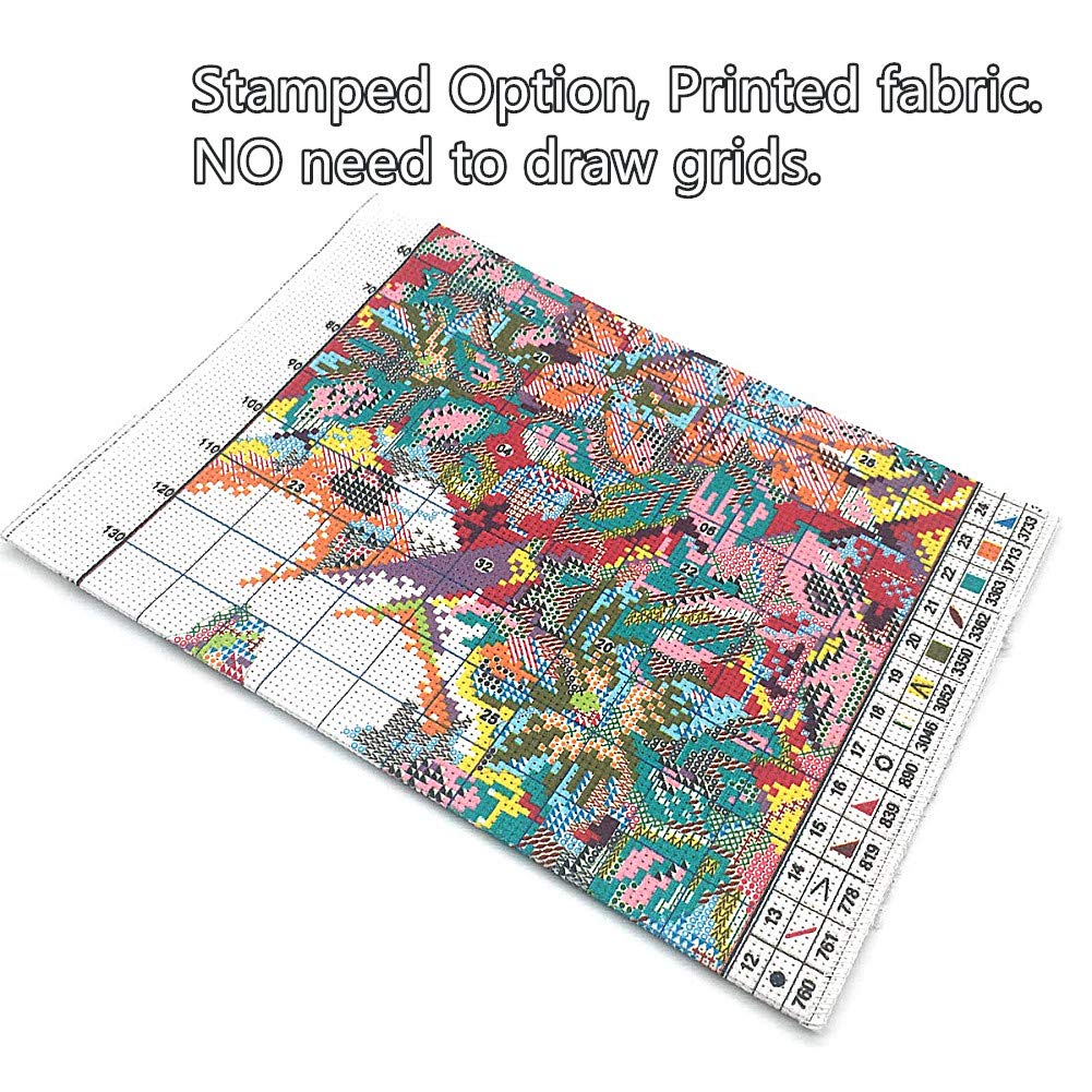 Cross Stitch Kits, Three Birds Awesocrafts Easy Patterns Cross Stitching Embroidery Kit Supplies Christmas Gifts, Stamped or Counted (Birds, Stamped)