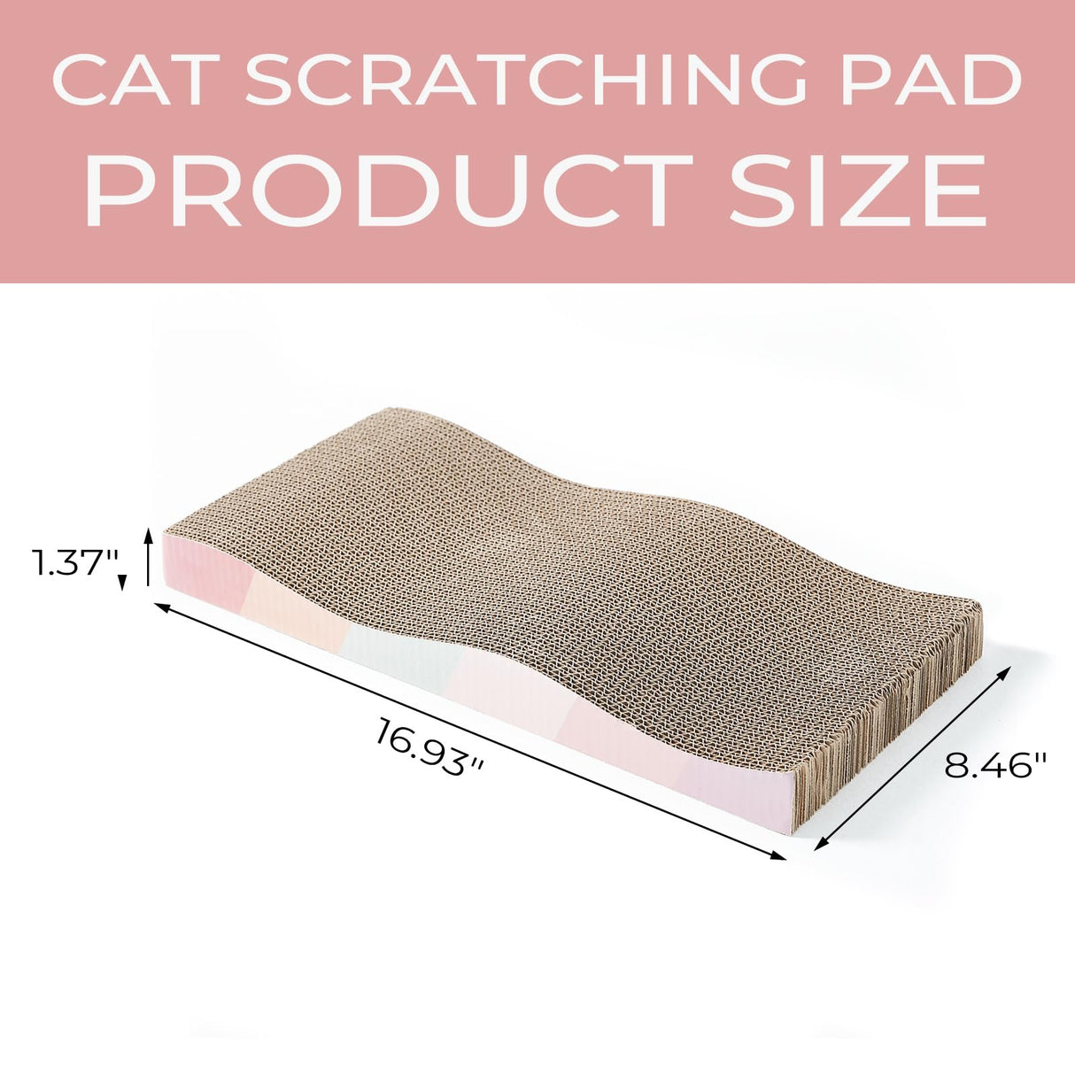 SIDAZON Cat Scratching Board cat Scratcher Cat Scratch Pad Cardboard cat scratchers for Indoor Cats Reversible Large Wide Corrugated with Catnip(2pcs)