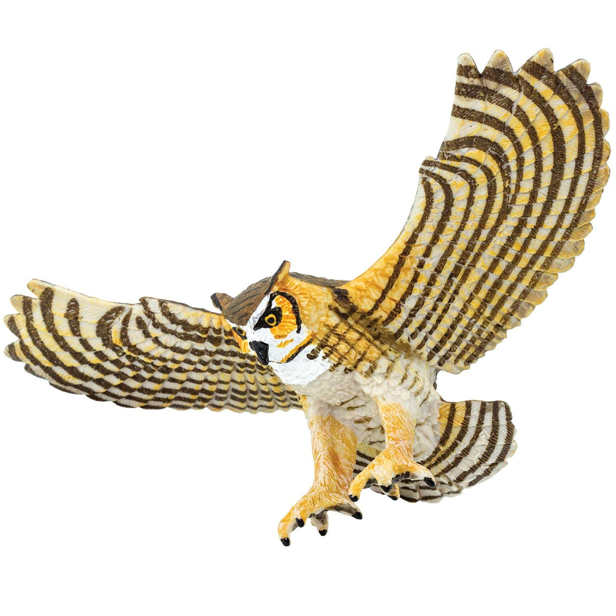 Safari Ltd. Great Horned Owl Figurine - Detailed 5.5" Plastic Model Figure - Fun Educational Play Toy for Boys, Girls & Kids Ages 3+