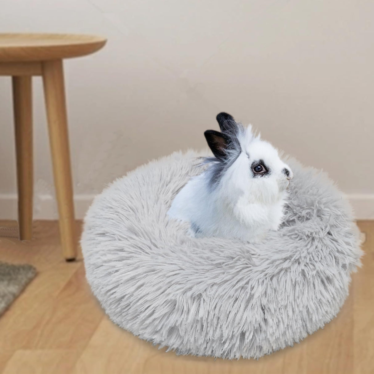 wrkfree Bunny Bed Rabbit Hideout Large Soft & Comfortable Small Animal Bedding Cozy Bed Mat Warm Hideaway Cage Accessories for Guinea Pig Light Grey