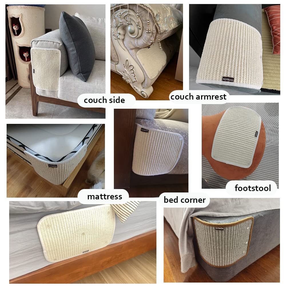 Cat Scratching Pad Natural Sisal Cat Scratcher Mat Sofa Bed Protector Scratch Pad Couch Side Cover, Easy Installation Heavy Duty Cat Scratching Pad for Grinding Claws Protecting Furniture