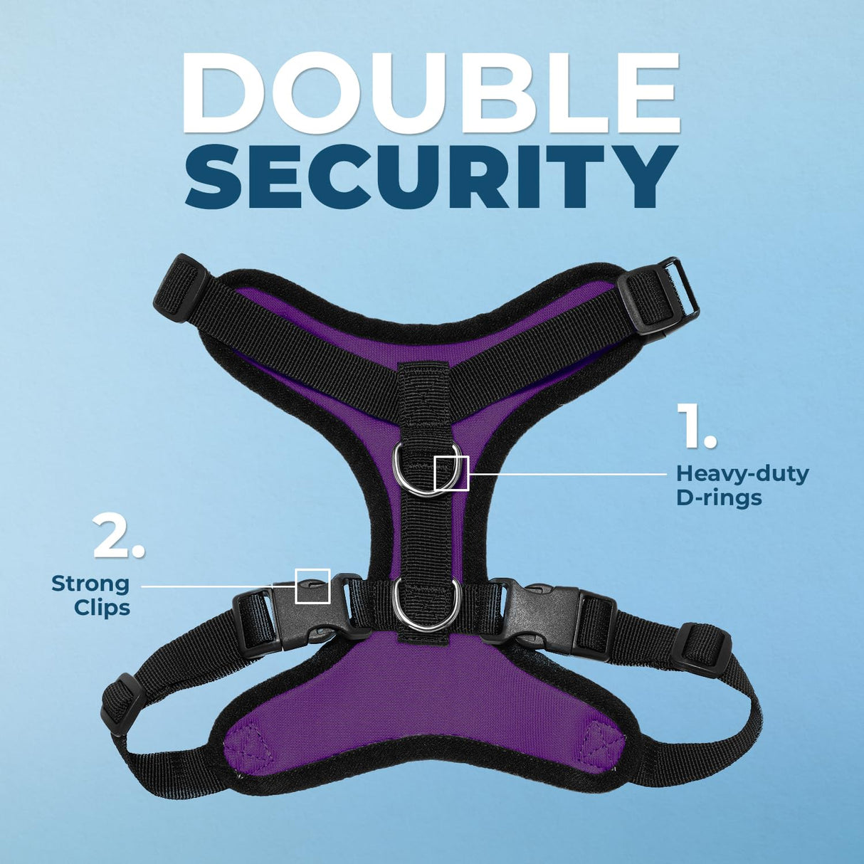 Voyager Step-in Pet Harness - All Weather Mesh, Adjustable Step in Harness for Cats and Dogs by Best Pet Supplies - Purple/Black Trim, M