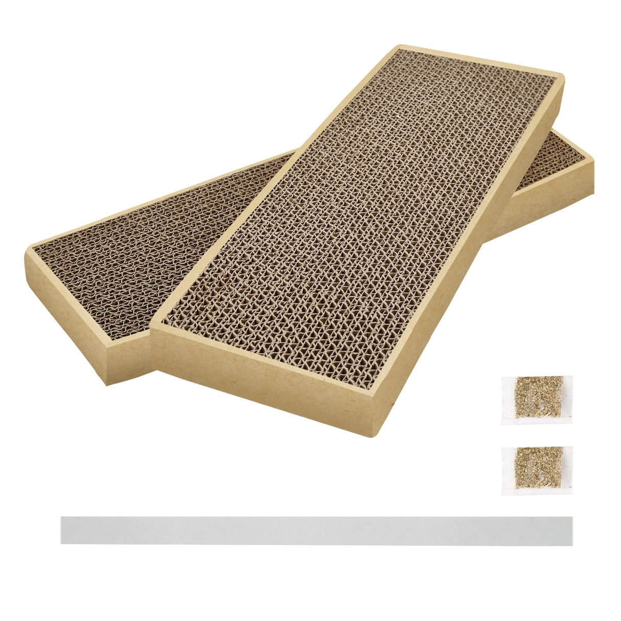 HappyFreeSX Splicing Cat Scratch Pad: Cat Scratchers for Indoor Cats and Kitten, 2 Pack Cat Scratching Pad, Cat Scratcher Cardboard, Scratching Pad, Premium Scratch from Cats, Double-Sided Design