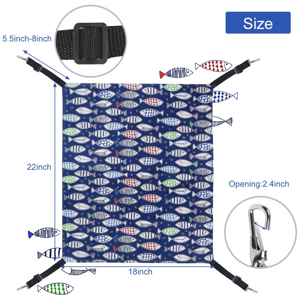 PERSUPER Cat Hammock Bed for Cage - 22x18 inch Adjustable Hanging Cat Bed Reversible hammocks for Indoor Cats, Soft Perch, Sleeping and Resting Sleepy Pad for Kitten Ferret Puppy or Small Pet