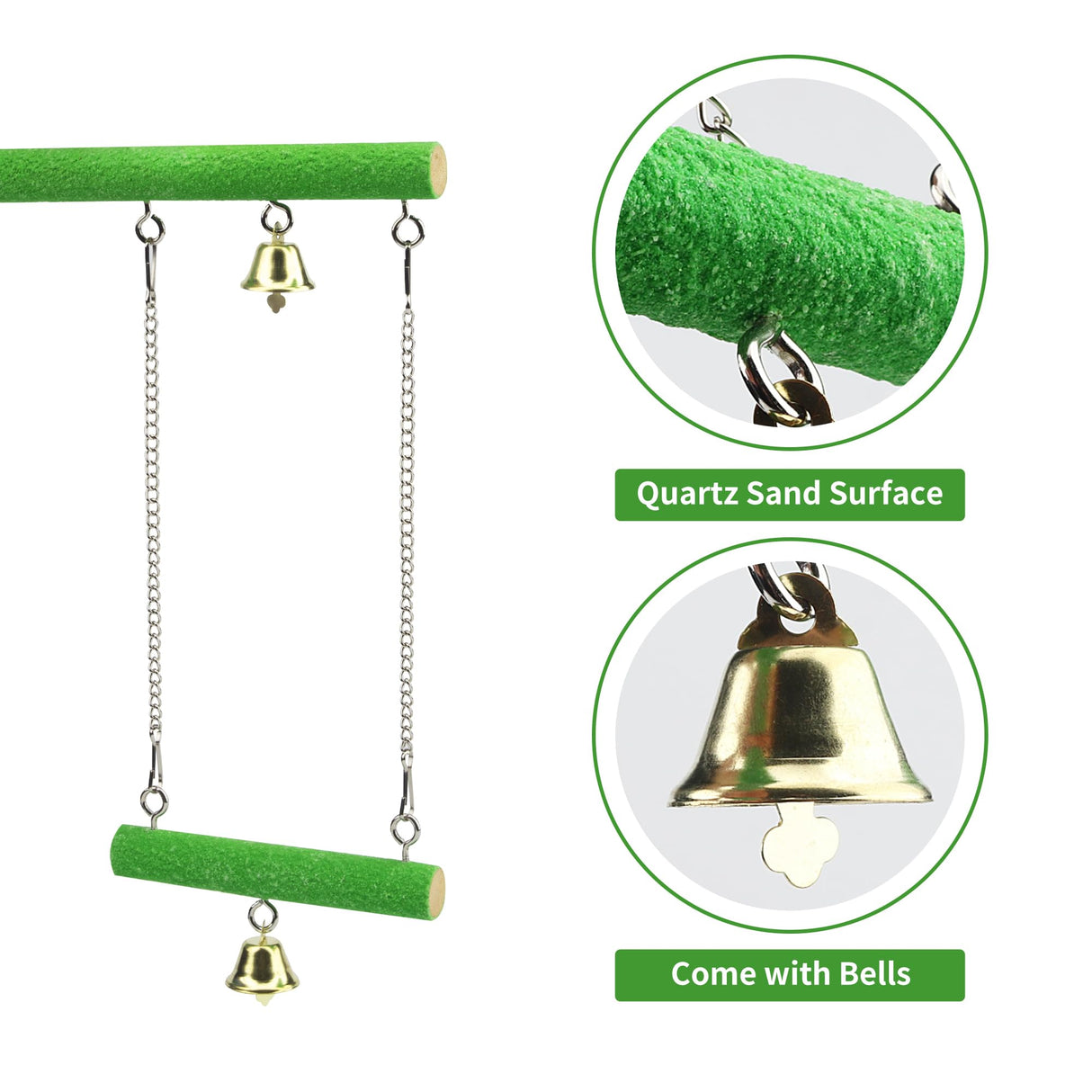 GAGILAND Bird Perches for Cage, Natural Wood Platform Bird Swing Bird Perch Stand Paw Grinding Stick for Parakeet Cockatiels Lovebirds Cage Accessories