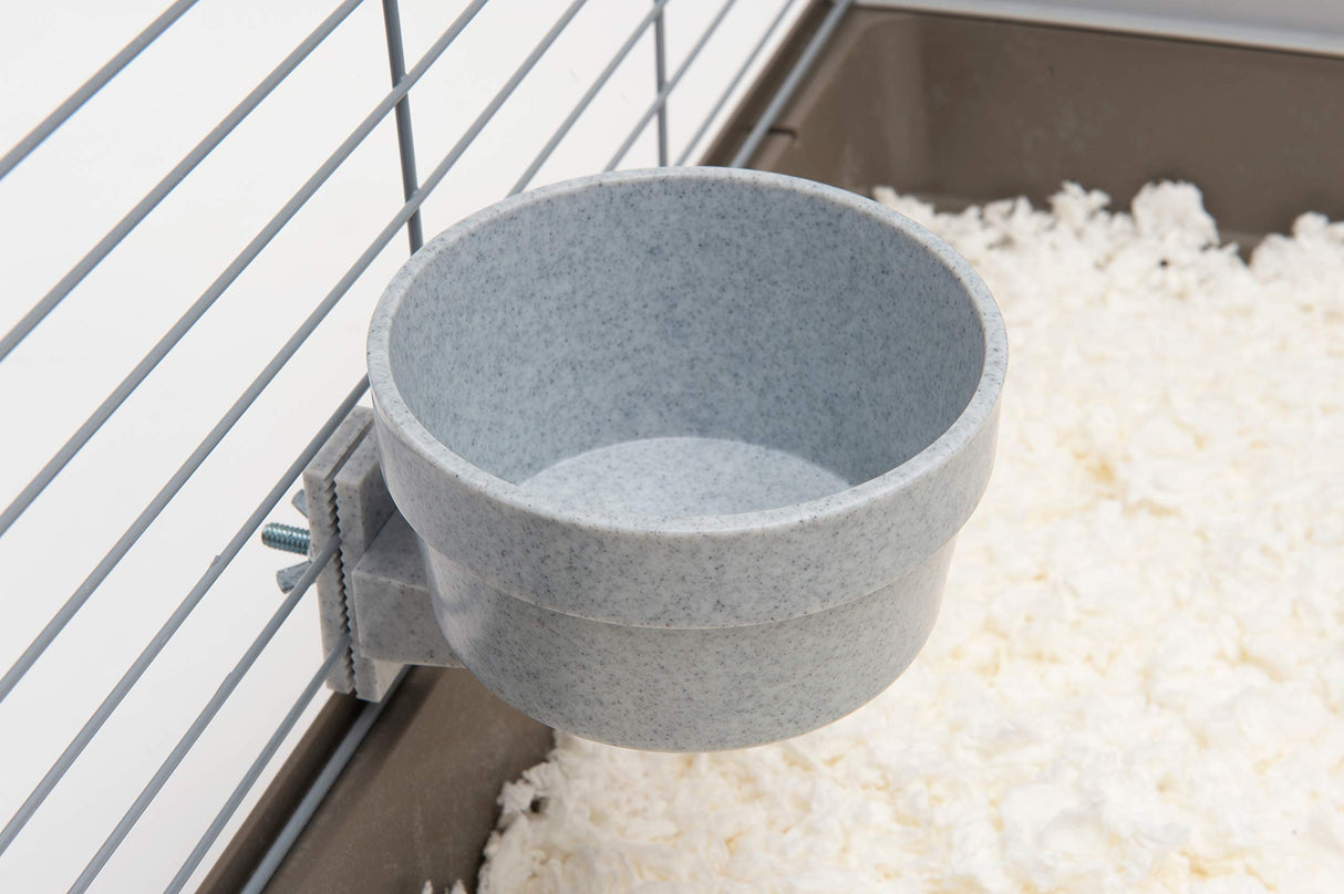 Lixit Quick Lock Removable Cage Bowls for Rabbits, Birds, Dogs, Cats, Gunea Pigs and Other Small Animals. (20oz, Granite)