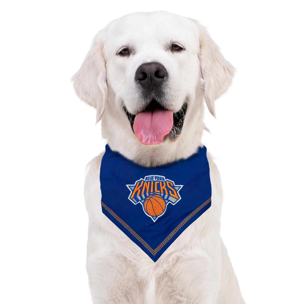 Pets First NBA New York Knicks TIE Bandana, Size Large/X-Large. Dog Bandana Scarf Bib for Pet Cat Dog. The Ultimate Game-Day, Party Bandana