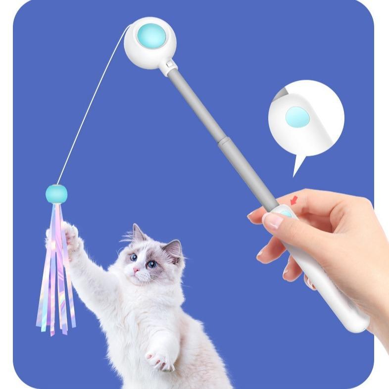 Retractable Laser Cat Stick Toys Cat Toy BallsKitten Playing Cat Laser Teaser Wand ABS PPMaterial Safe And None Toxic, Universalinteractive Toy