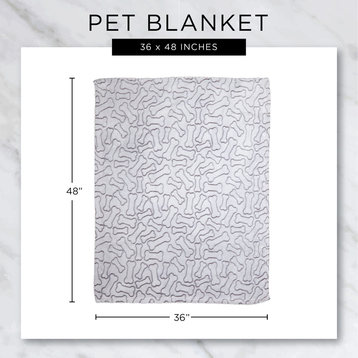 Bone Dry Embossed Bone Print Pet Blanket, 36x48", Taupe