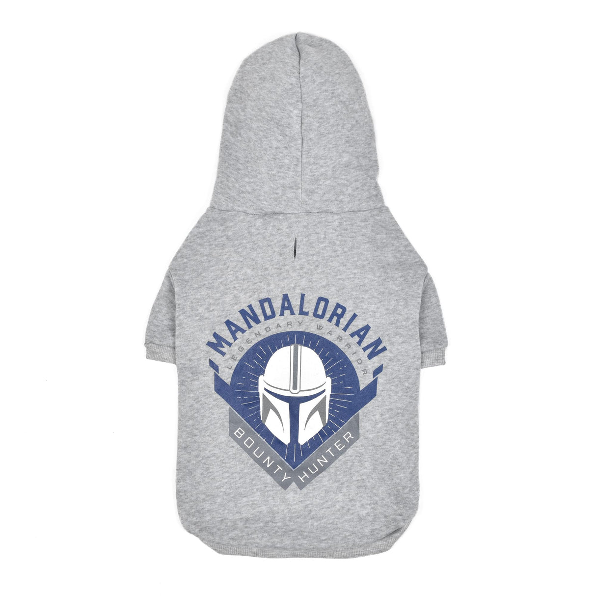 Star Wars for Pets The Mandalorian Dog Hoodie with Leash Attachment Hole - Pet Outerwear for Dogs - Officially Licensed Dog Apparel & Accessories, Grey, Size Small