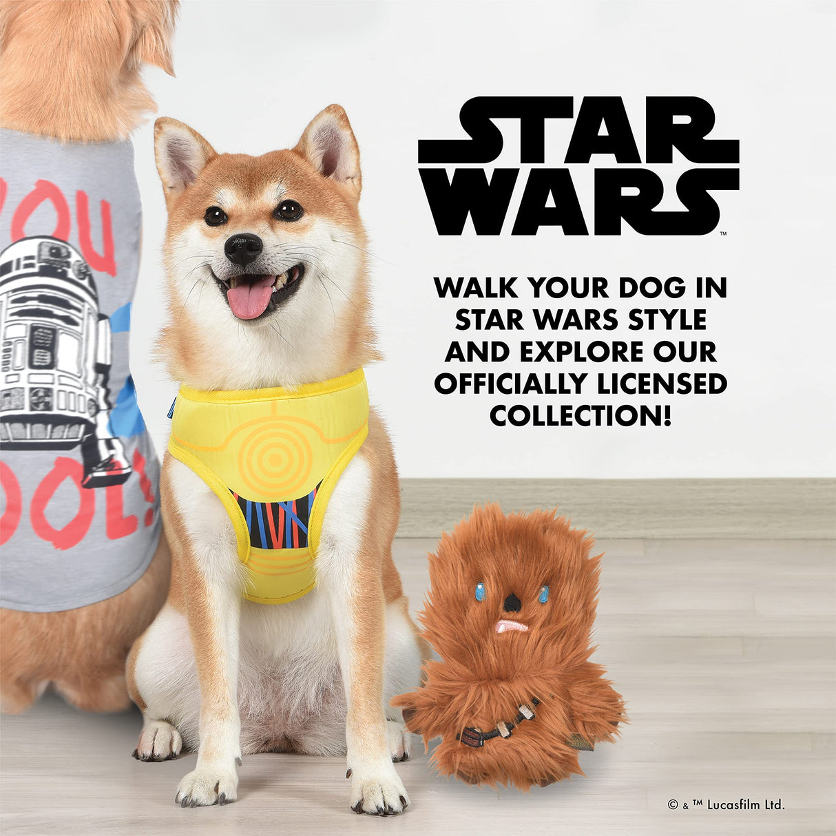 Star Wars for Pets C3PO Dog Harness for Medium Dogs, Medium (M) | Yellow Medium Dog Harness, No Pull Dog Harness with D-Ring | Machine Washable Merch for Dogs Dog Costume