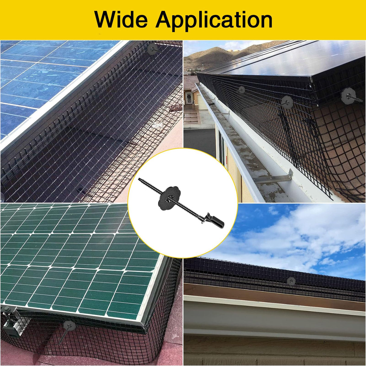 FUTRPOW Solar Panel Bird Guard Fastener Clips,50 Sets Critter Guard Fasteners,Premium Nylon Solar Panel Clips for Attaching Wire Mesh to Solar Panels,Critter Guard Kit for Bird Pigeon Fence