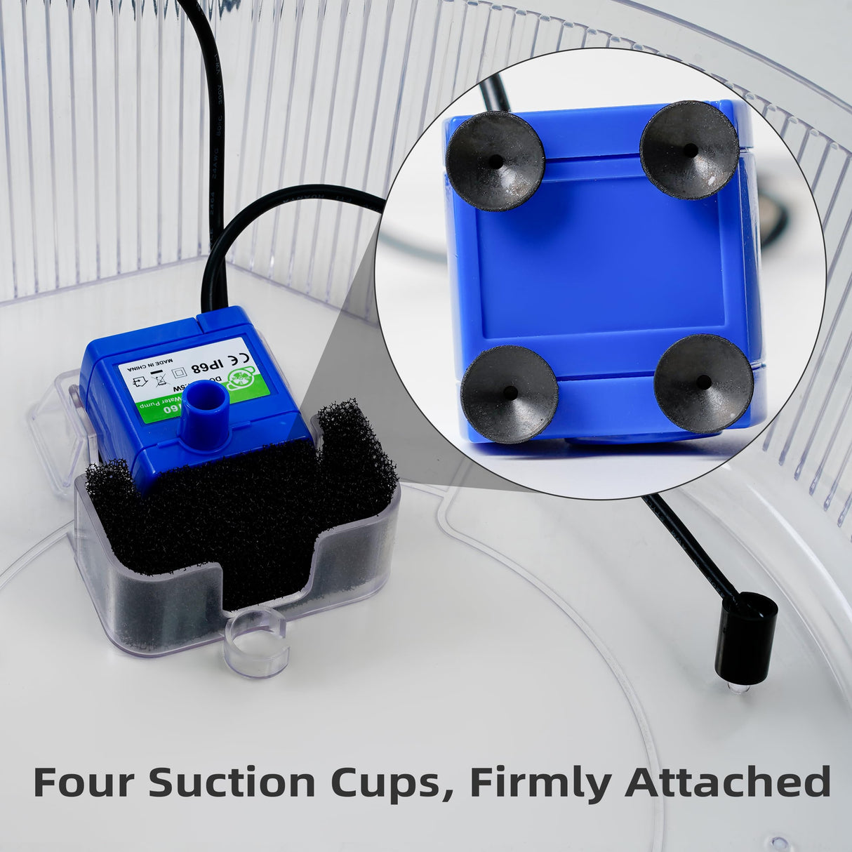 Supersuki Cat Water Fountain Pump, DR-DC 160 Submersible Water Pump with LED Light for Stainless Steel, Ceramic Pet Water Fountain, Automatic Cat Water Dispenser Motor Replacement