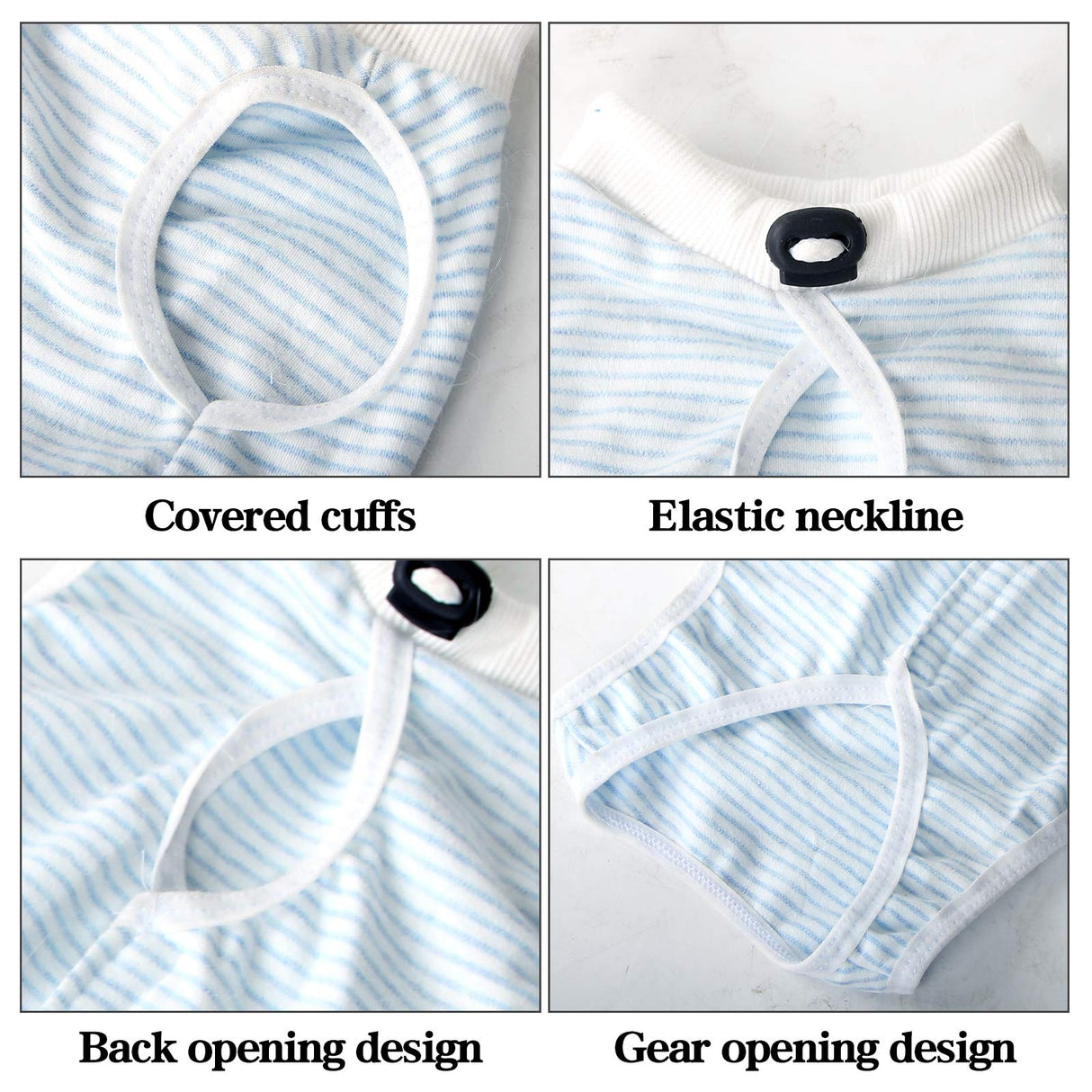 oUUoNNo Cat Wound Surgery Recovery Suit for Abdominal Wounds or Skin Diseases, After Surgery Wear, Pajama Suit, E-Collar Alternative for Cats (S, Stripe Blue)