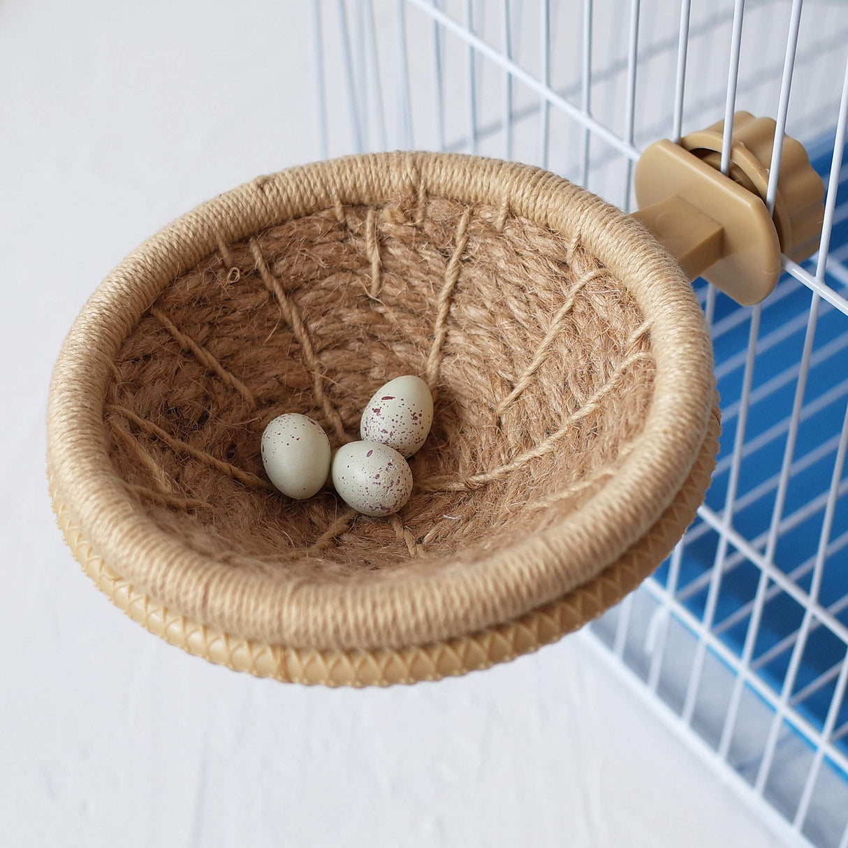 FOIBURELY Bird Breeding Nest Canary Finch Parrot Weave Hemp Rope Nest(4.4inches)