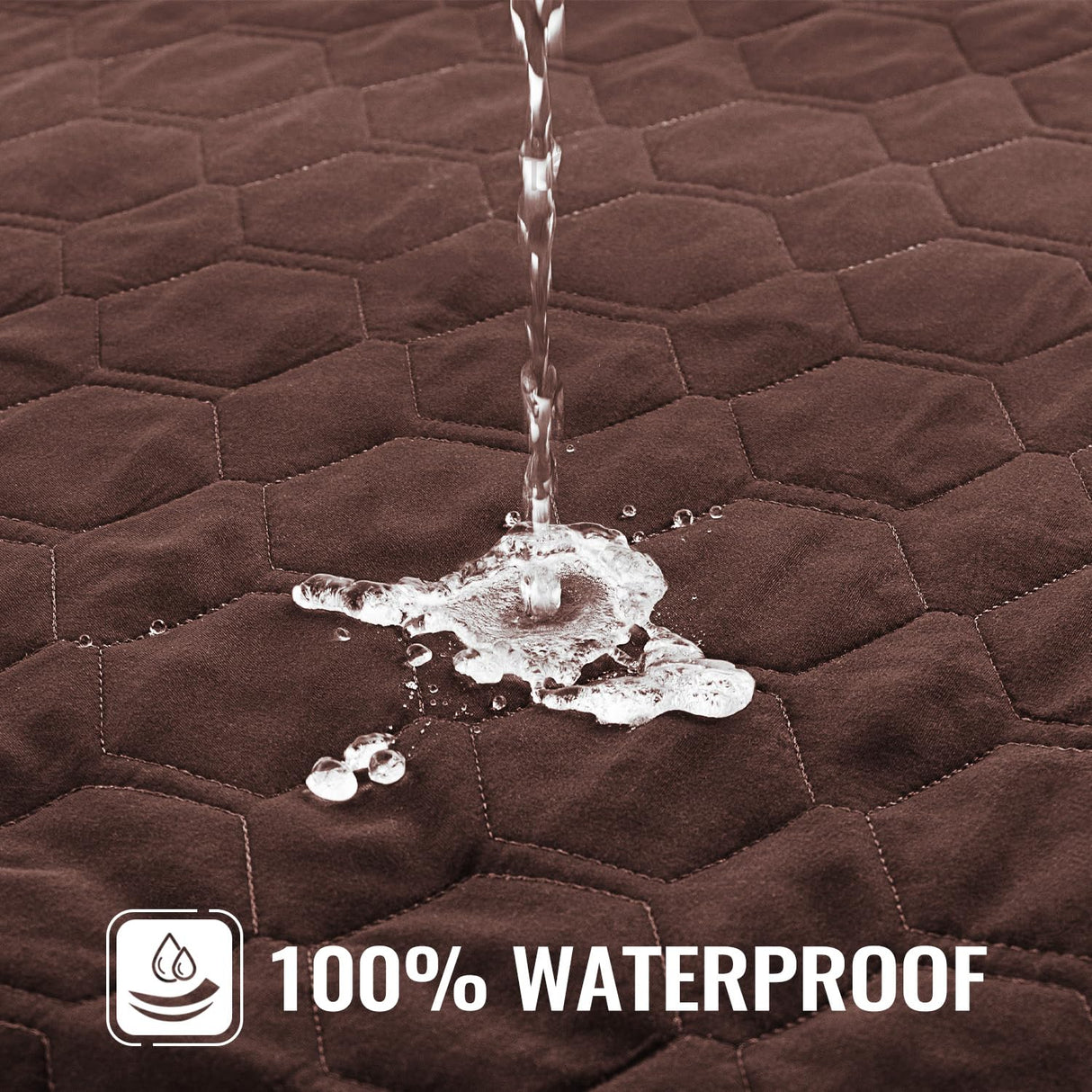 Nanbowang Waterproof Dog Bed Replacement, Washable Pet Pillow Cover Quilted, Lovely Puppy Bed for Dog/Cat - 16x25 Brown