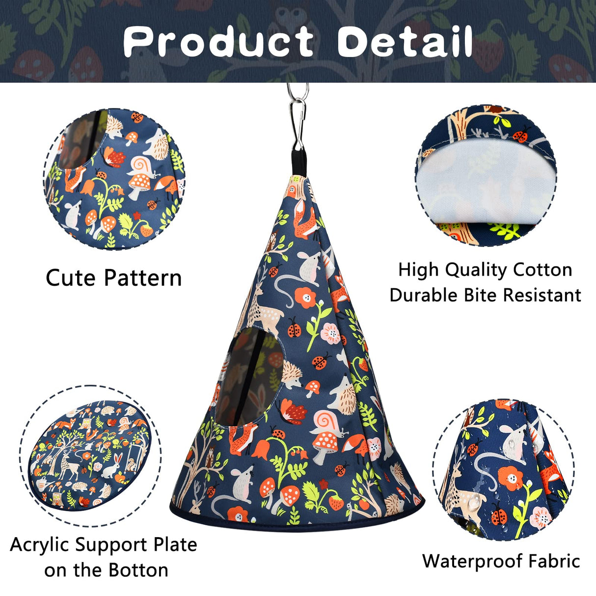 Parrot Cockatiel Warm House Bird Nest Bed All Season Hanging Hammock Birds Sleeping Bed Parrot Hideaway Bed Polyester Fabric Washable for Parakeet Cockatiels Budgies Lovebird