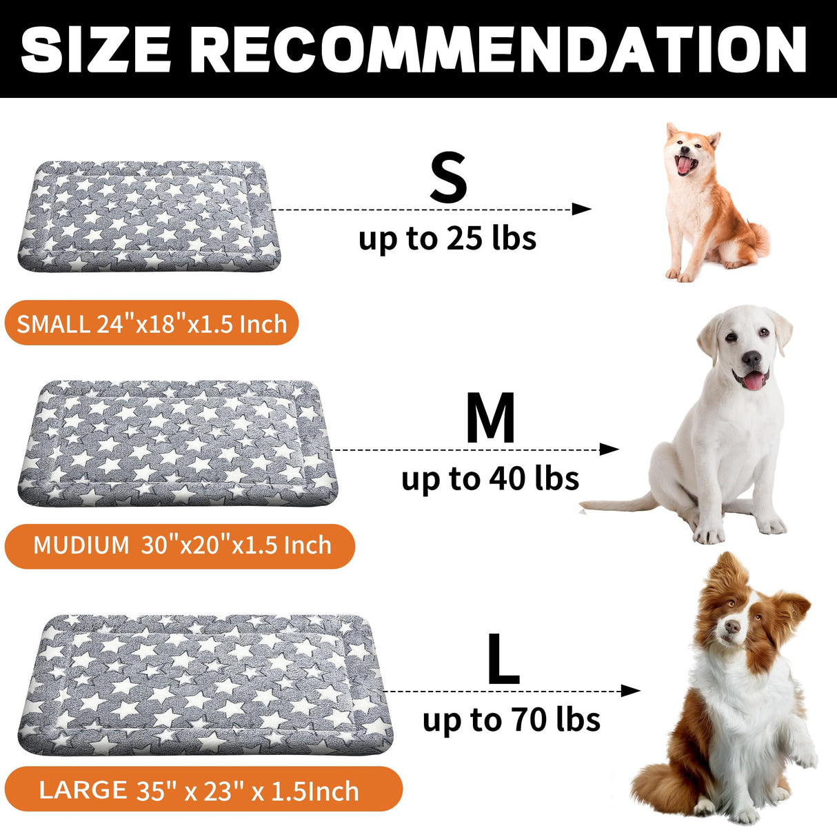 Dog Bed Mat – Soft & Comfortable Dog Kennel Pad for Crate – Durable Crate Bed & Mat for Dogs & Cats – Ideal for Crate, Kennel, and Home Use