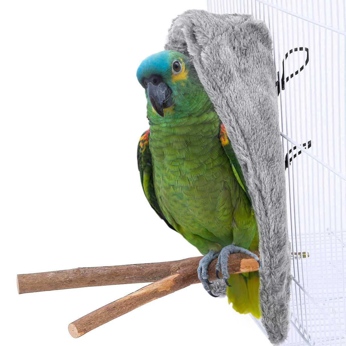 Mogoko Comfort Corner Fleece Bird Blanket,Cuddle Nest Hanging Toy,Parrot Cage Snuggle Hut Warm Plush Bedding,Small Animals Shelter Plush Bedding for Parakeet Cockatiel Pigeon (Size L)