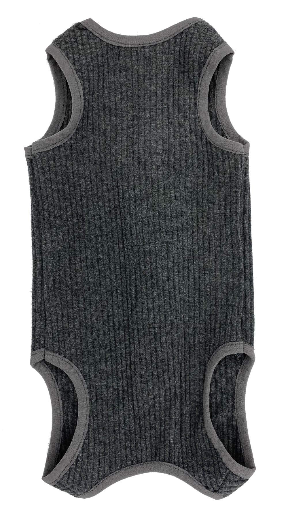 Lanyarco Pet Cat Recovery Suit Shirt Clothes,Collar Alternative for Cats, Small Dark Grey Back Length 8.0"