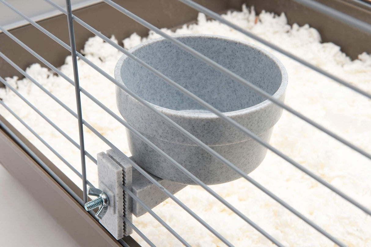 Lixit Quick Lock Removable Cage Bowls for Rabbits, Birds, Dogs, Cats, Gunea Pigs and Other Small Animals. (20oz, Granite)