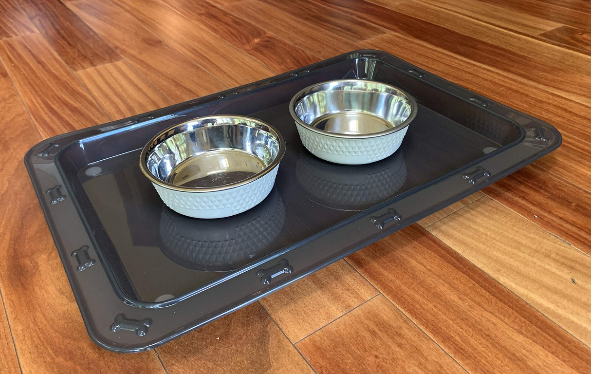 PetRageous 16009 Kona Stainless Steel Non-Slip Dishwasher-Safe Dog Bowl 1.75-Cup 5.5-Inch Diameter 1.75-Inch Tall for Small and Medium Dogs and Cats 14-Ounce, White