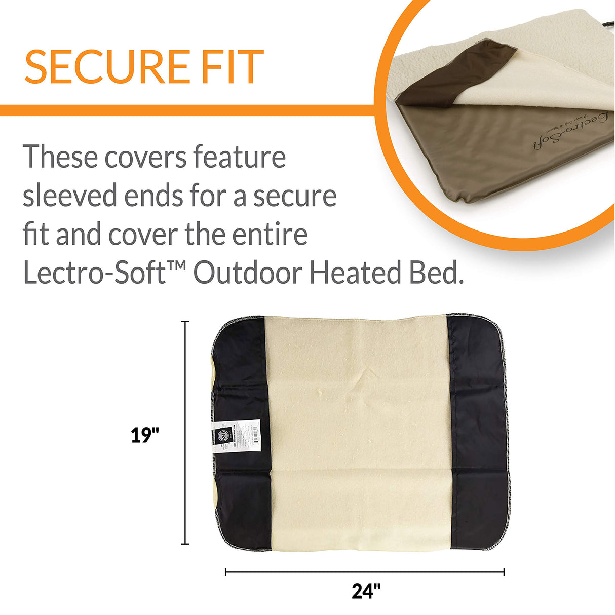 K&H Pet Products Lectro-Soft Outdoor Heated Dog & Cat Bed Replacement Cover, Fits K&H Lectro-Soft Medium Beds (Heated Bed Sold Separately), Machine Washable Soft Fleece Cover - 24 X 19in