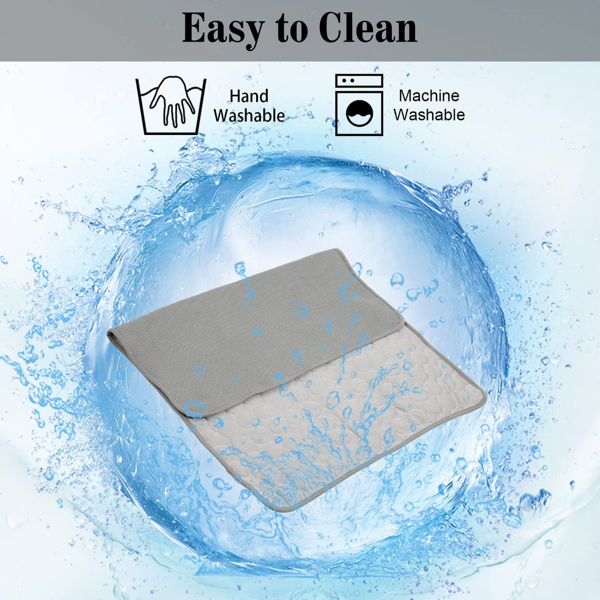 MeiLiMiYu Washable Dog Cooling Mat Ice Silk Pet Self Cooling Pad Blanket for Indoor & Outdoor Car Seats (Grey, 28x22 in)