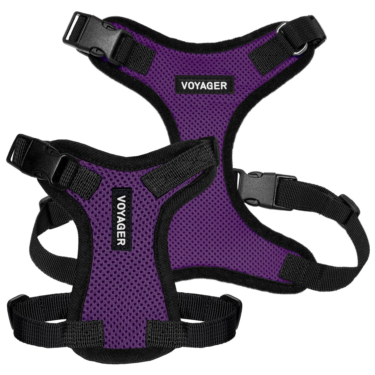 Voyager Step-in Pet Harness - All Weather Mesh, Adjustable Step in Harness for Cats and Dogs by Best Pet Supplies - Purple/Black Trim, M