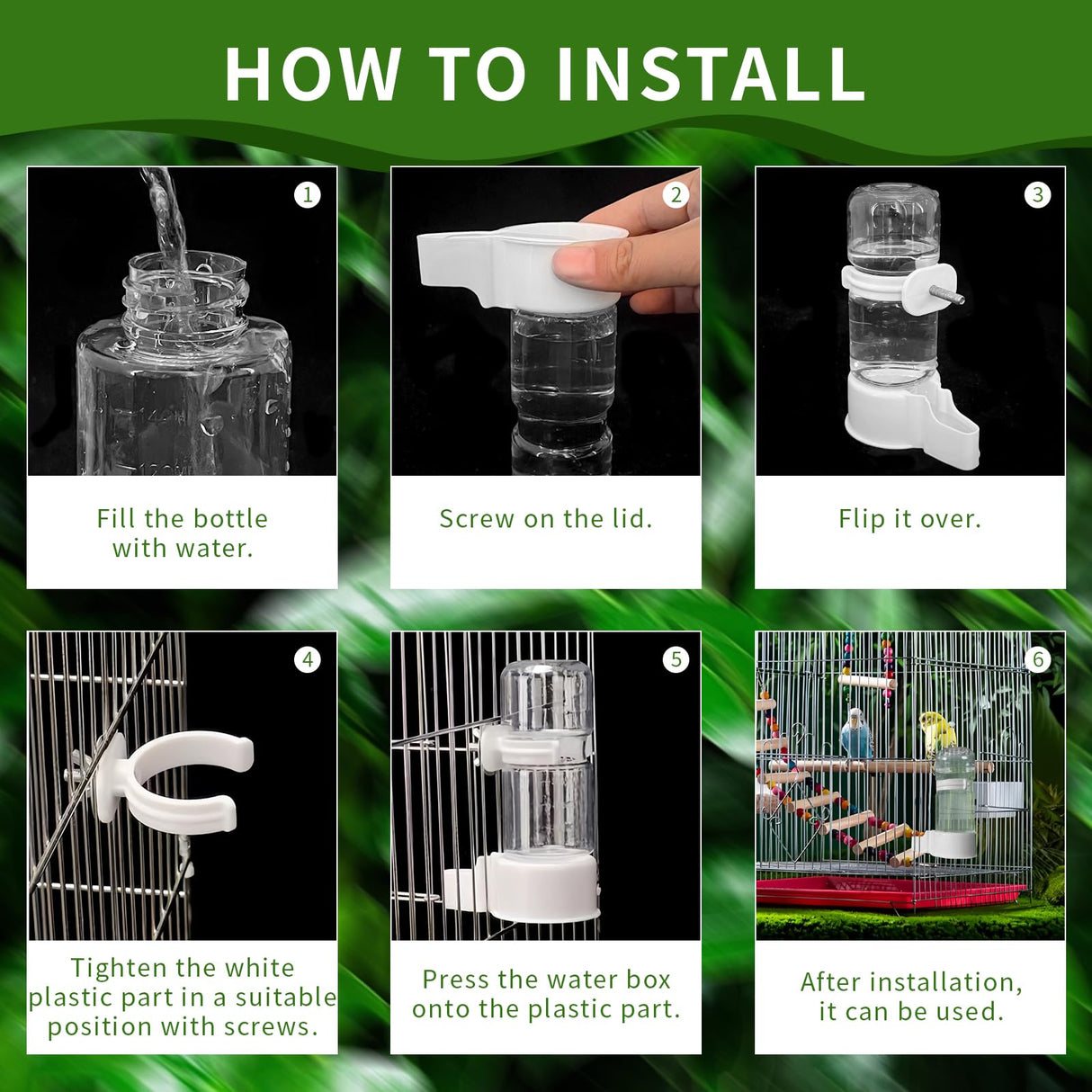 Pet Bird Automatic Water Dispenser,Bird Cage Hanging Drinking Device,Automatic Parrot Water Feeder,Budgies, Birds, Love Birds, Canary Drinking Fountains.