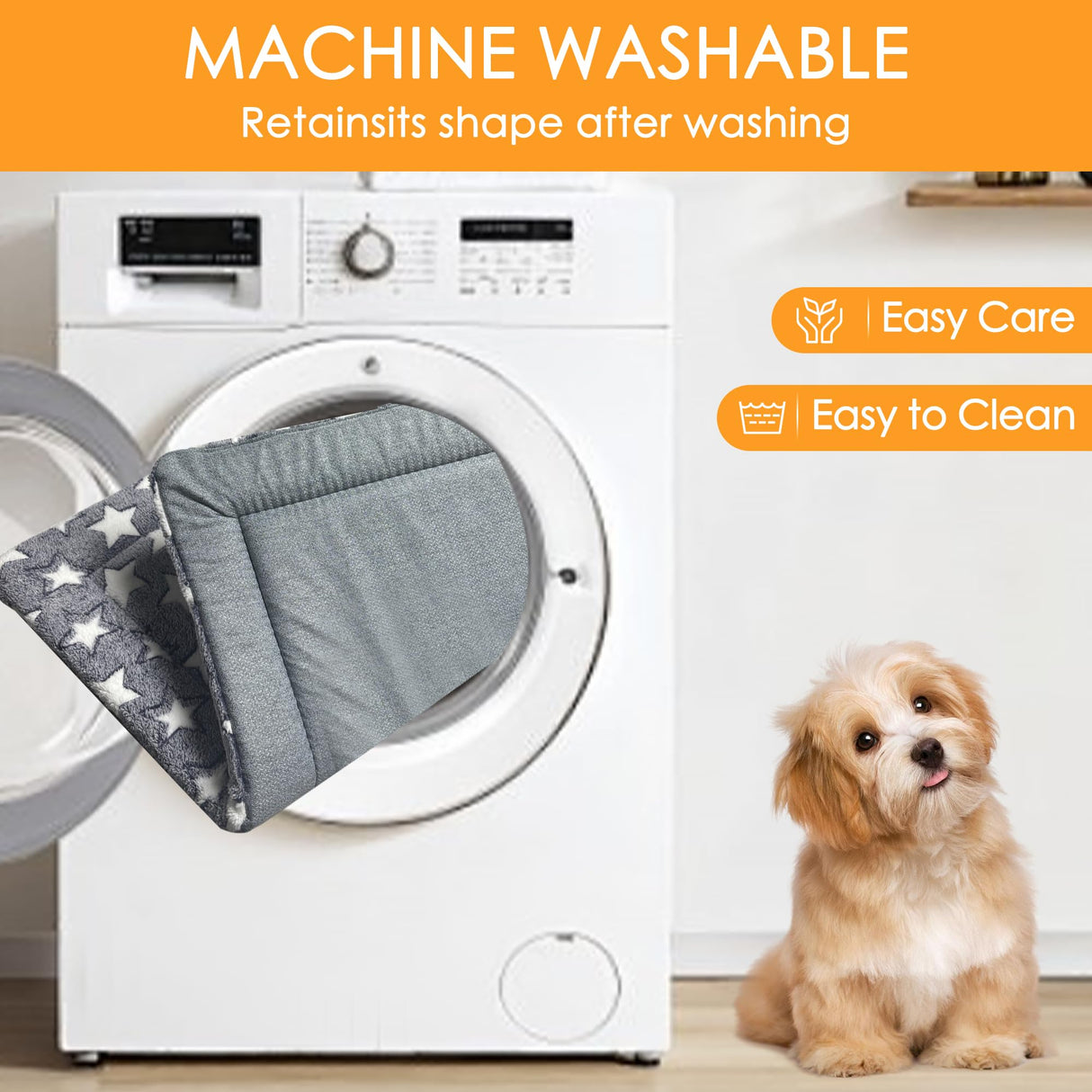 WITTOP Washable Dog Bed Plush Orthopedic Outdoor Crate Mat with Non-Slip Bottom,Luxe Soft Kennel Pad for Pets, Cozy Cage Cushion & Pet Sleeping Mattress Large Sized,Medium,Small Dogs,24 x 18 inch,Gray