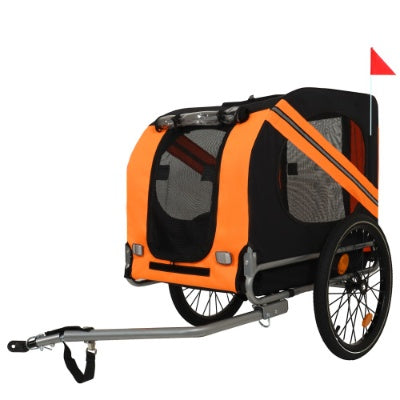 Large Folding Bike Trailer For Dogs 120LB Capacity All-Terrain Pet Carrier, Durable Steel Frame For Cycling, Jogging, Camping Outdoor Adventures
