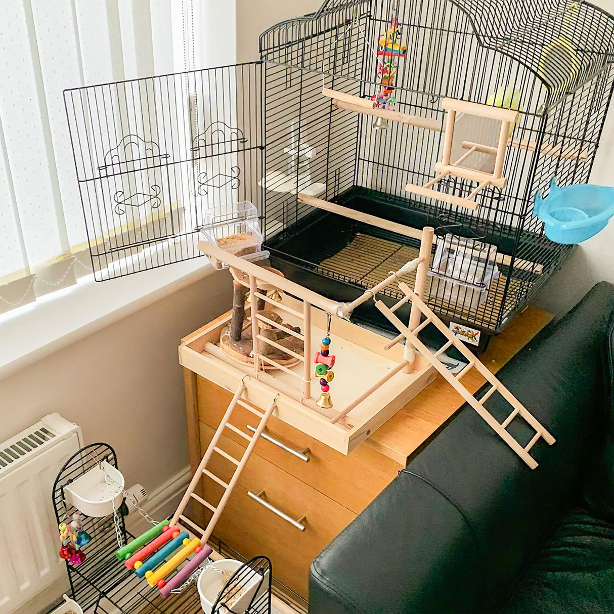 YHNTGB 5pcs Wooden Bird Ladder for Parrots Cage 5 Basic Sizes Perch Parakeet Climbing Toys Hanging Pet Natural Step Cockatoo Lovebirds