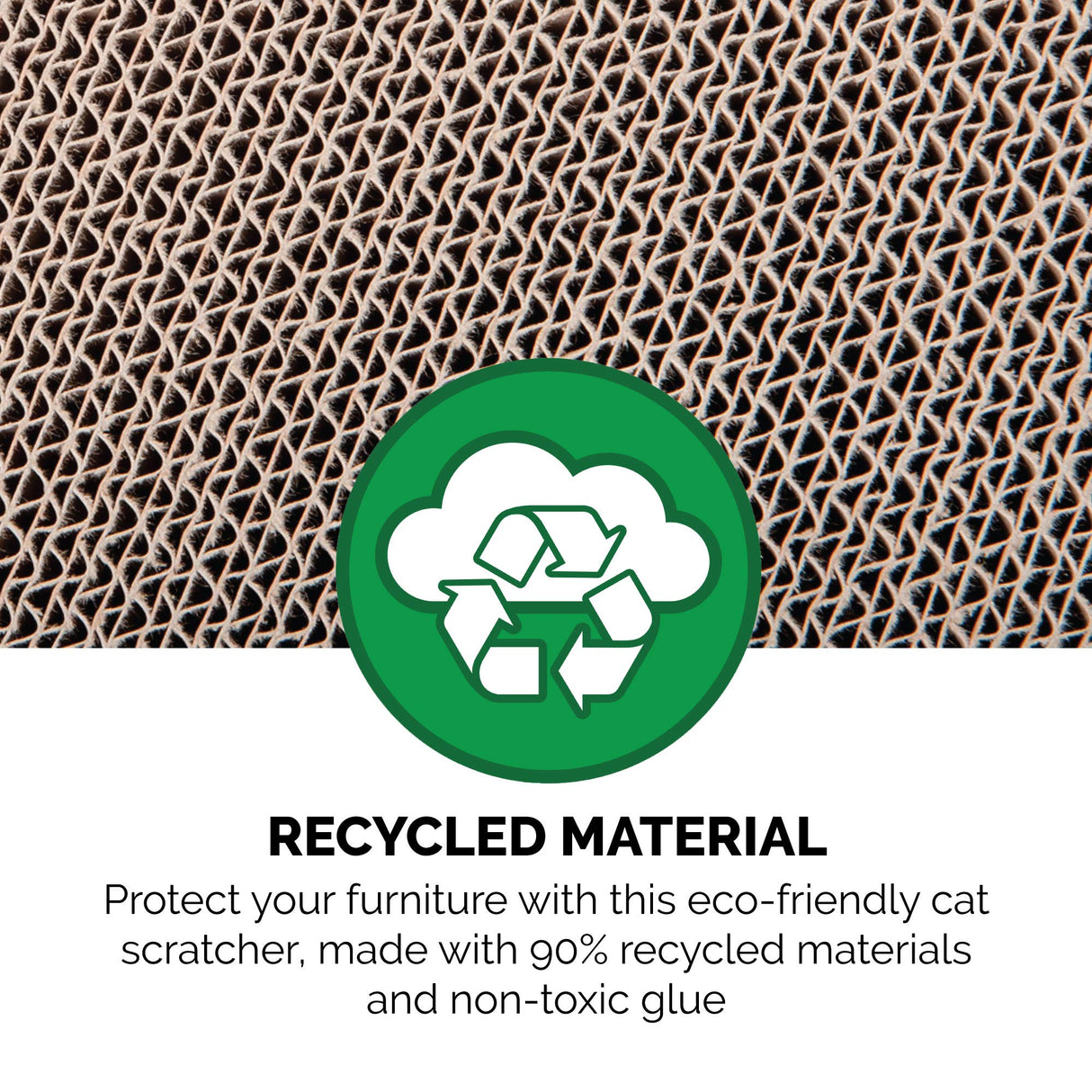 Furhaven Scratching Board w/ Catnip for Indoor Cats, Reversible - Classic Corrugated Cat Scratcher Pad - Yellow, Small