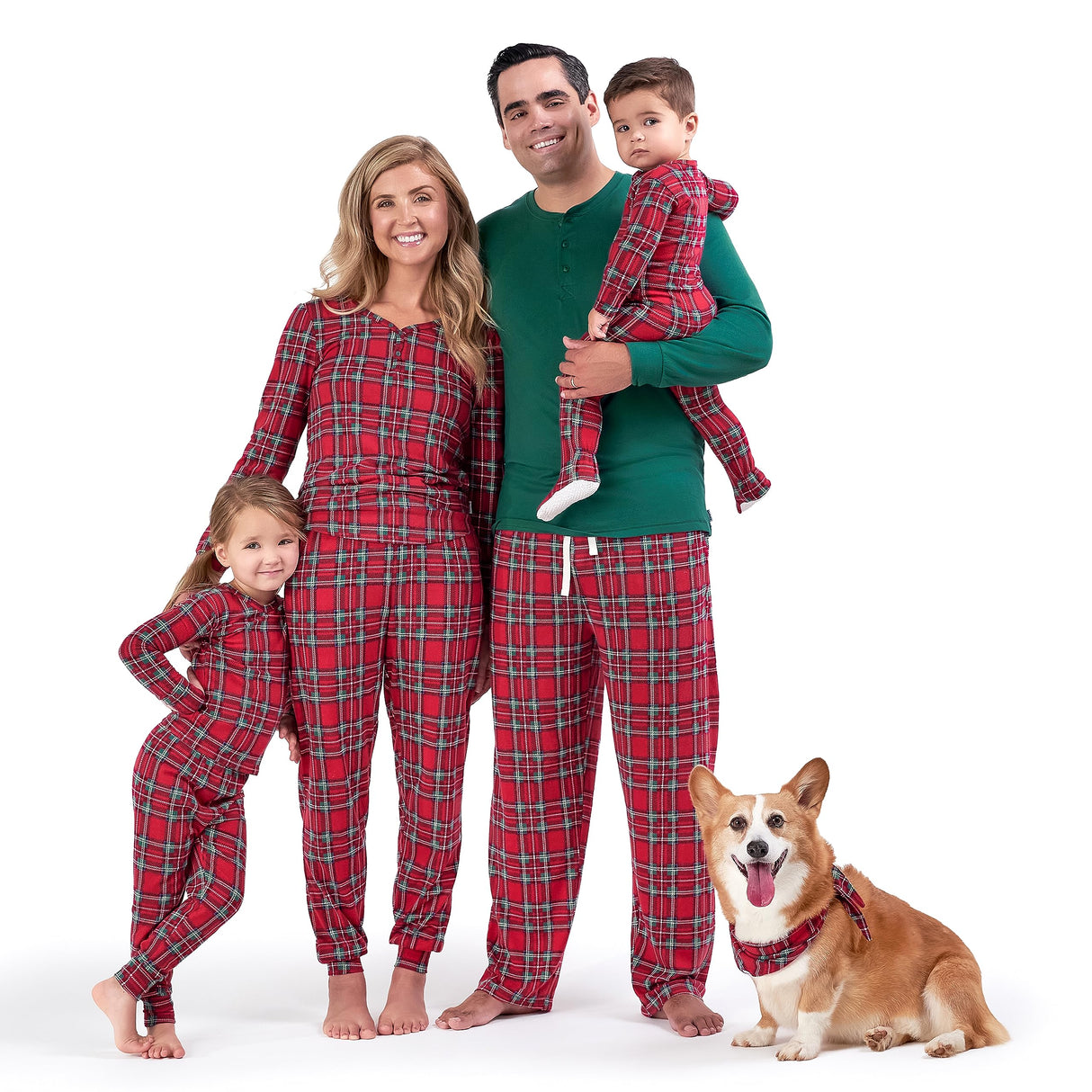 Gerber Baby Pet-1 Piece Holiday Family Matching Pajamas, Red Stewart Plaid, XSmall-Small