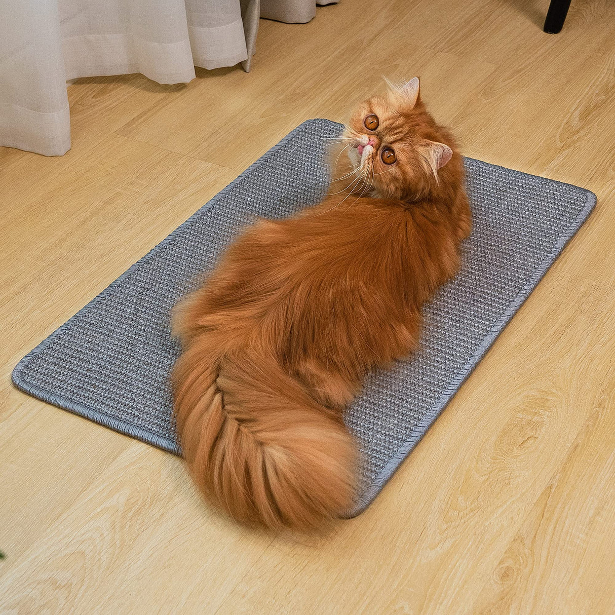 Conlun Cat Scratcher Mat,Natural Sisal Cat Scratch Pad,Horizontal Floor Cat Scratching Pads Rug for Indoor Cats Grinding Claws Nails,Cat Furniture Protector for Couch & Carpets & Sofas